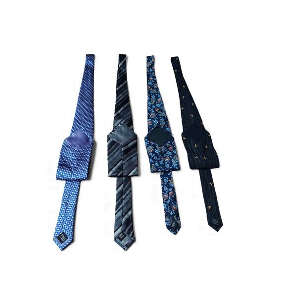 Dunhill Silk Tie Bundle 4 Luxury Designer Neckties 56 Inch Length - Picture 5 of 14